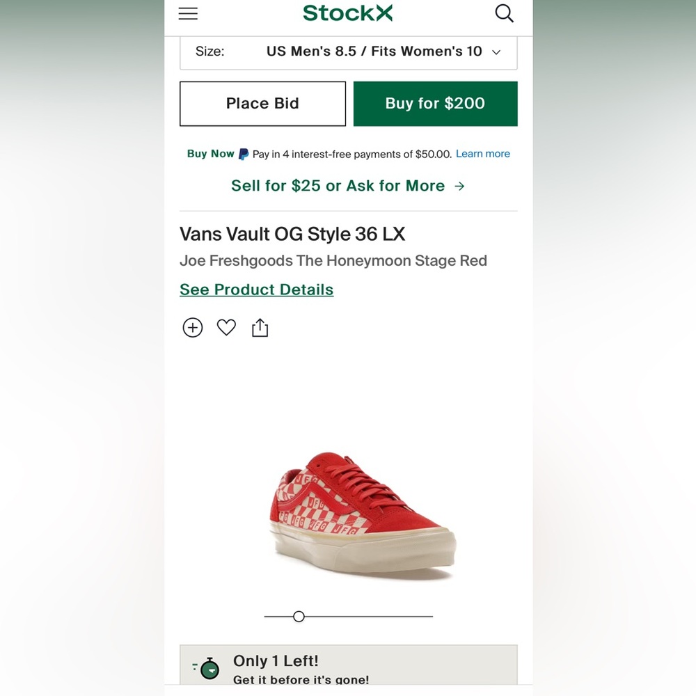 Brand new Vans vault og style 36 lx